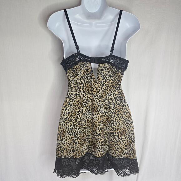 Victoria's Secret Vintage‎ Lace Leopard Animal Print Pushup Babydoll Chemise 36C - Picture 4 of 6
